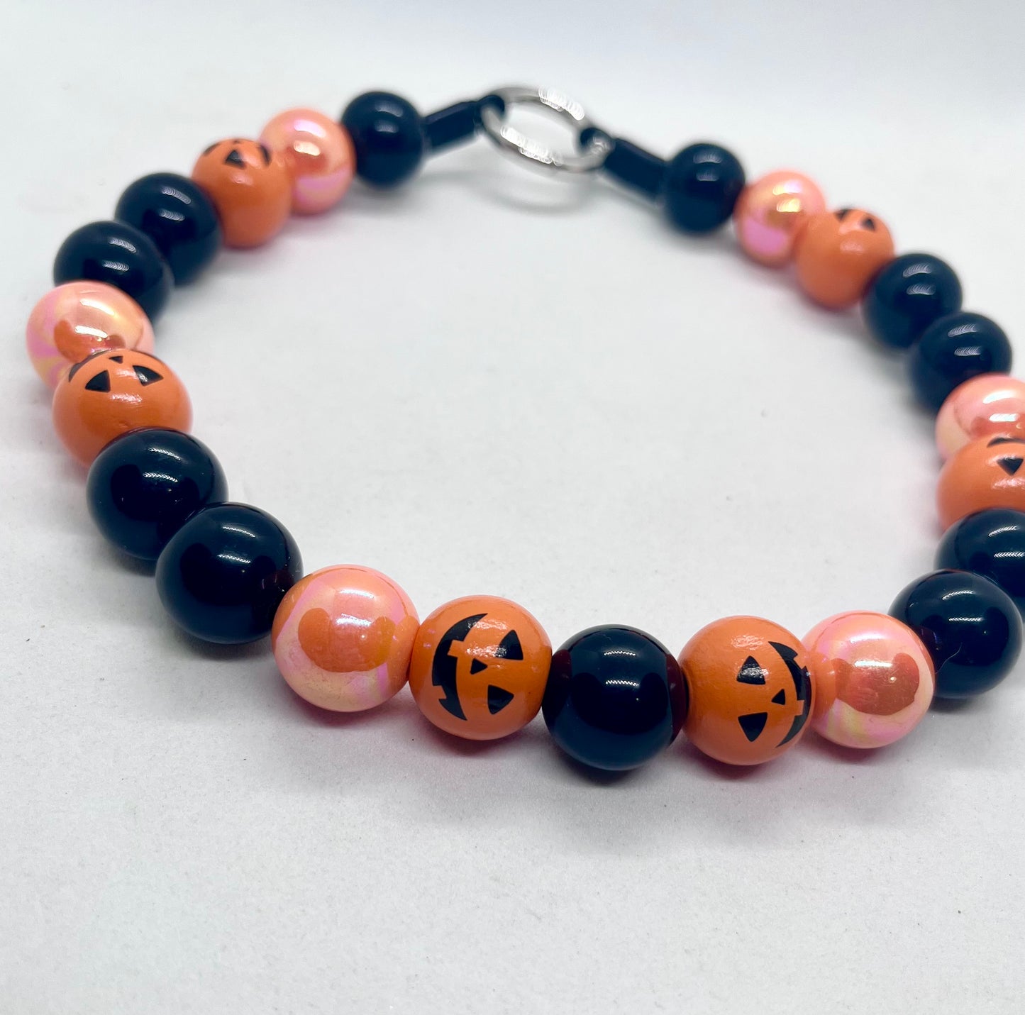 Halloween 'Pumpkin Pawty ' Pumpkin Orange Beaded Dog Collar