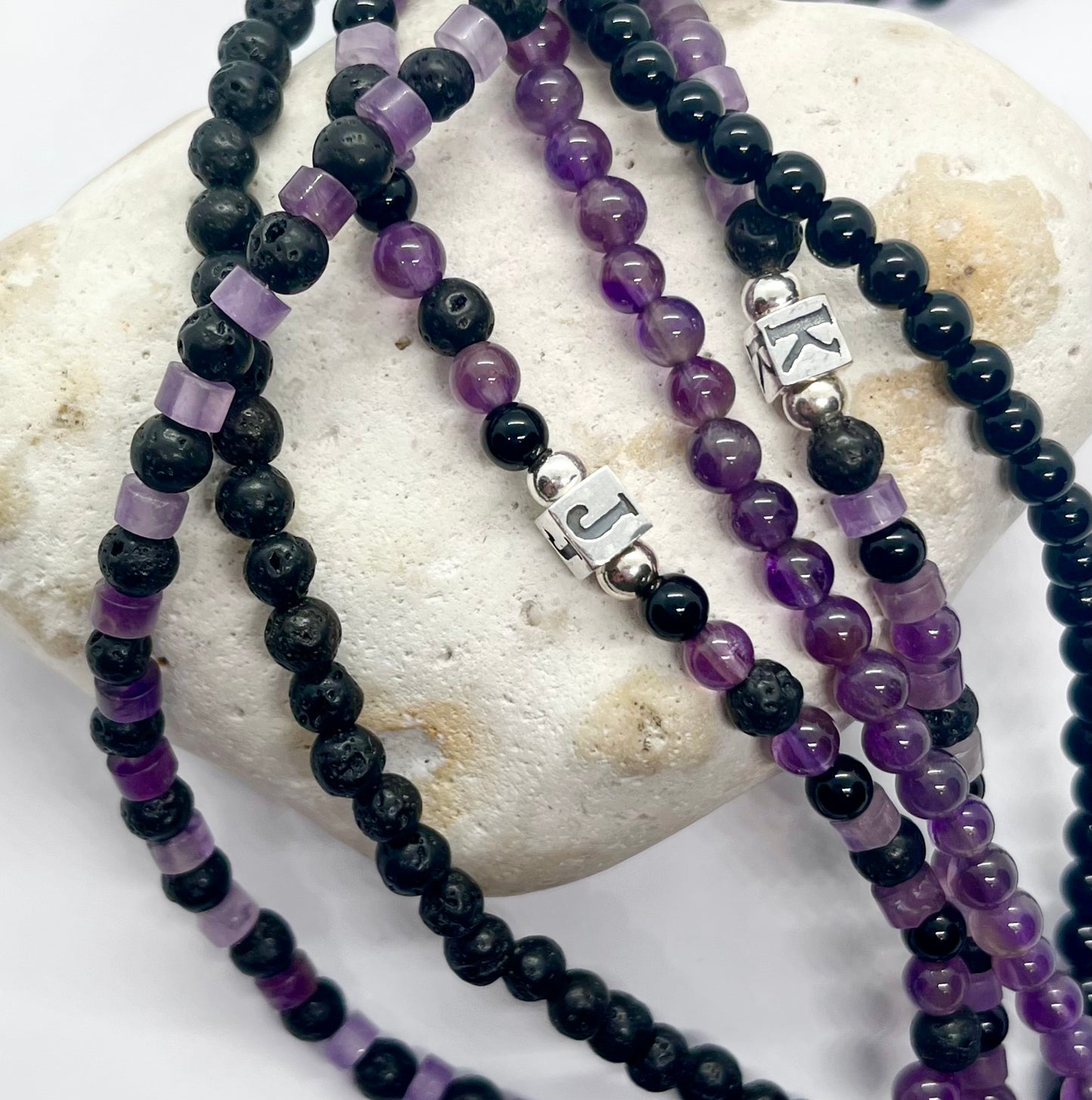 ‘Just Amethyst’ unisex genuine Amethyst & 925 sterling silver bracelet