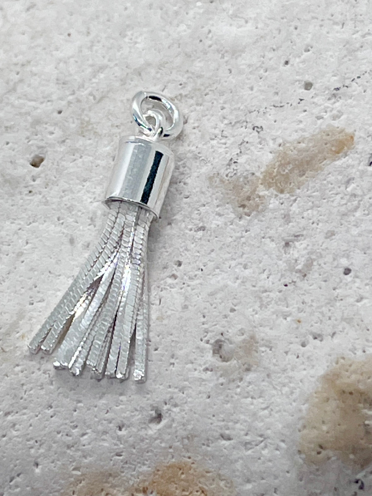 925 Sterling Silver 'Box Tassel' Box Chain Tassel Charm Jump-ring or Lobster Clasp