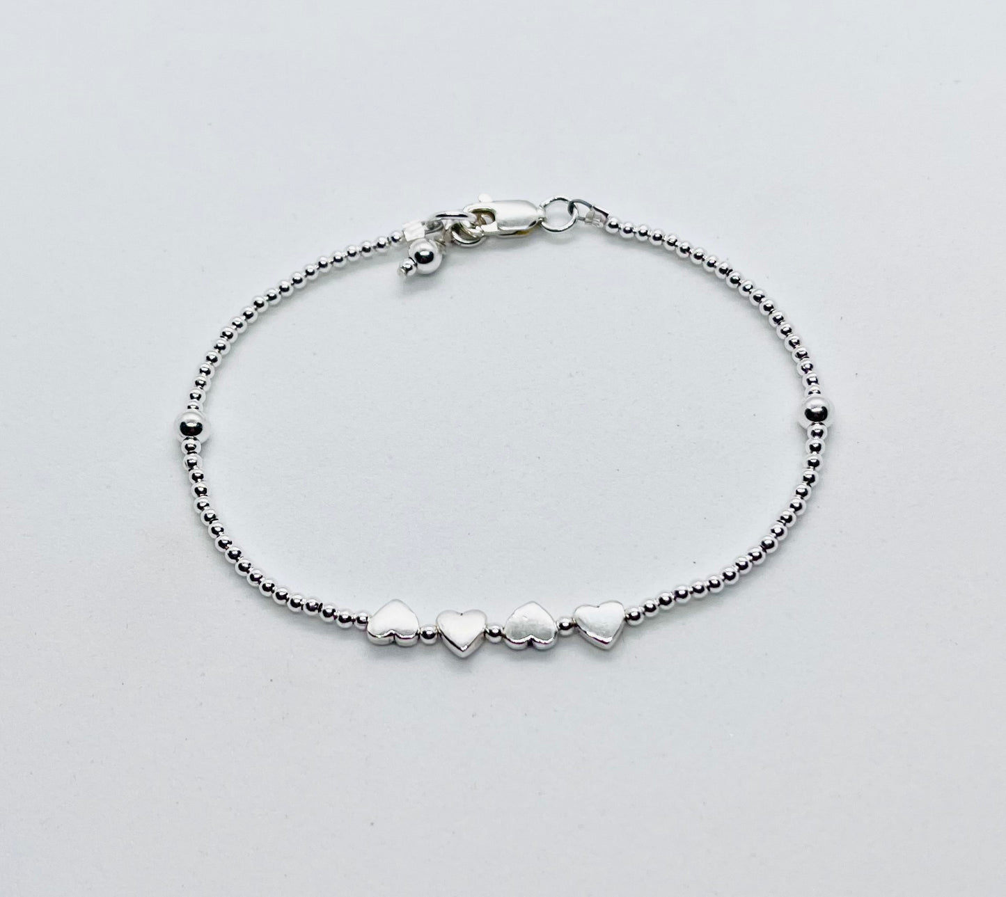 925 sterling silver 'Heartbeats' bead charm bracelet