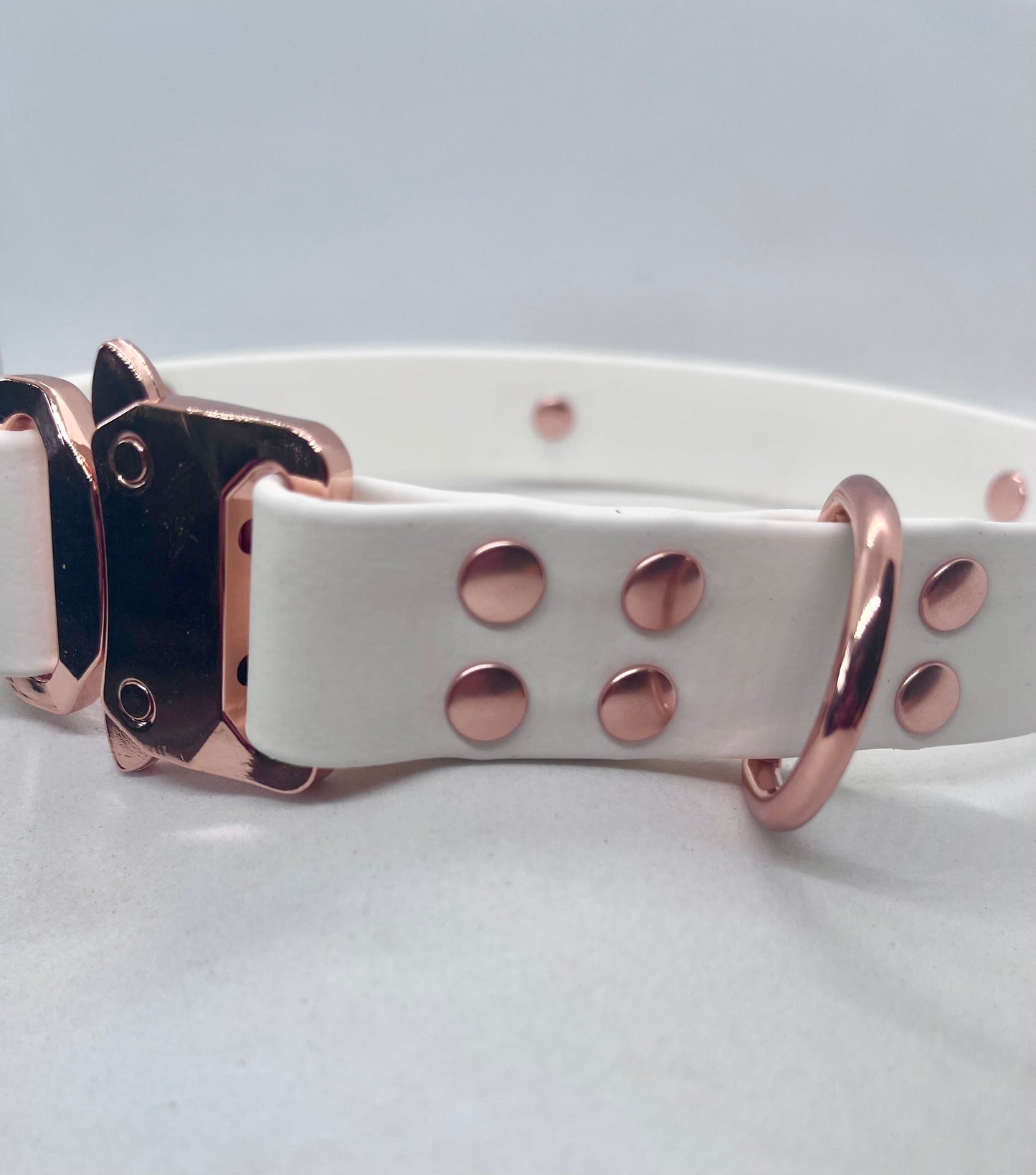 'Blush Edit' Personalised White and Blush BioThane® Dog Collar Blind Embossed