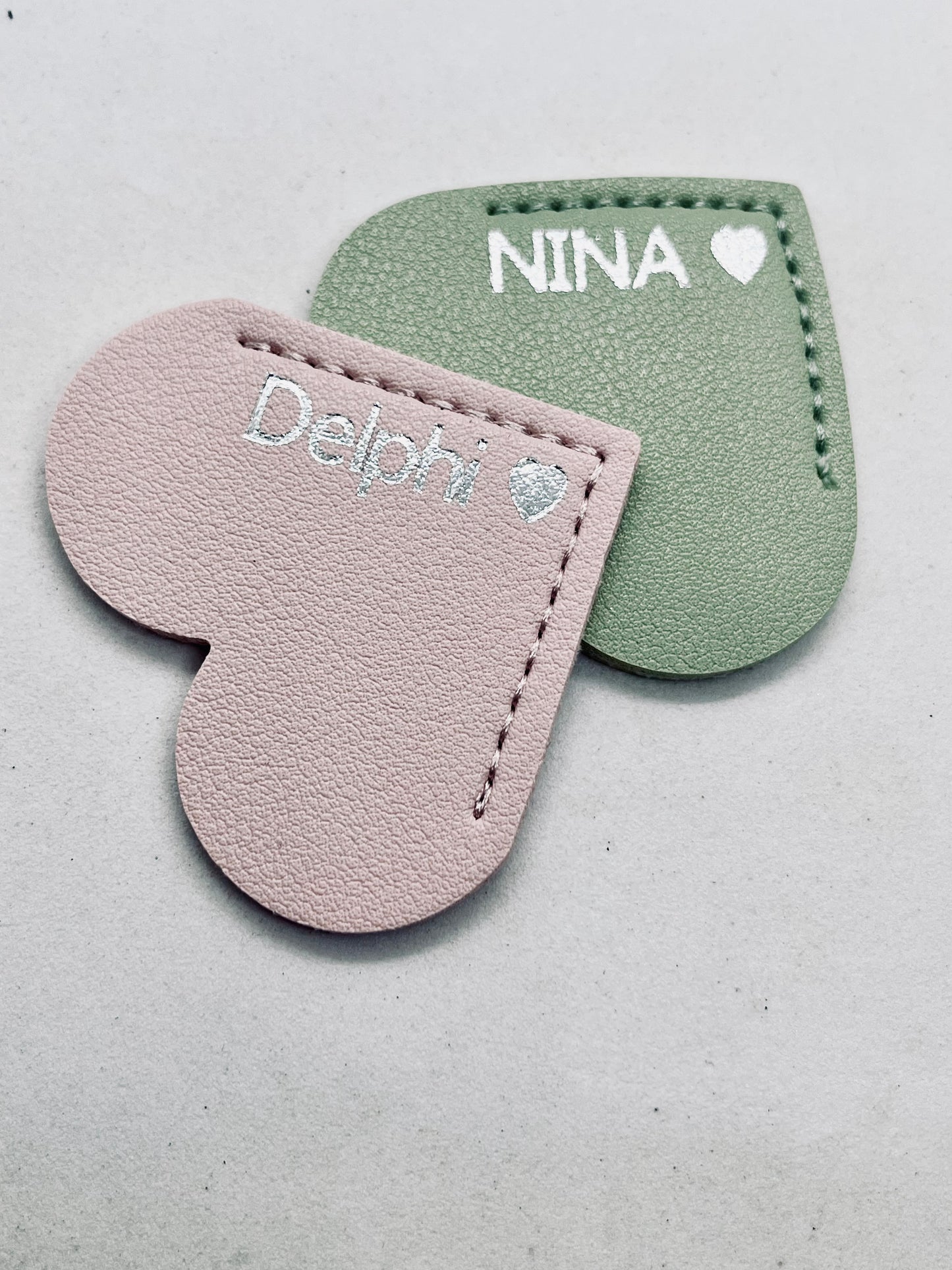 Personalised Vegan Leather Heart Bookmark Silver Foil