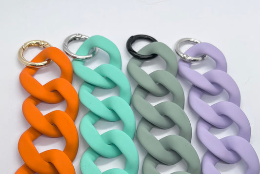 Colour chain link wide collar thick 30mm silver, gold & black clips