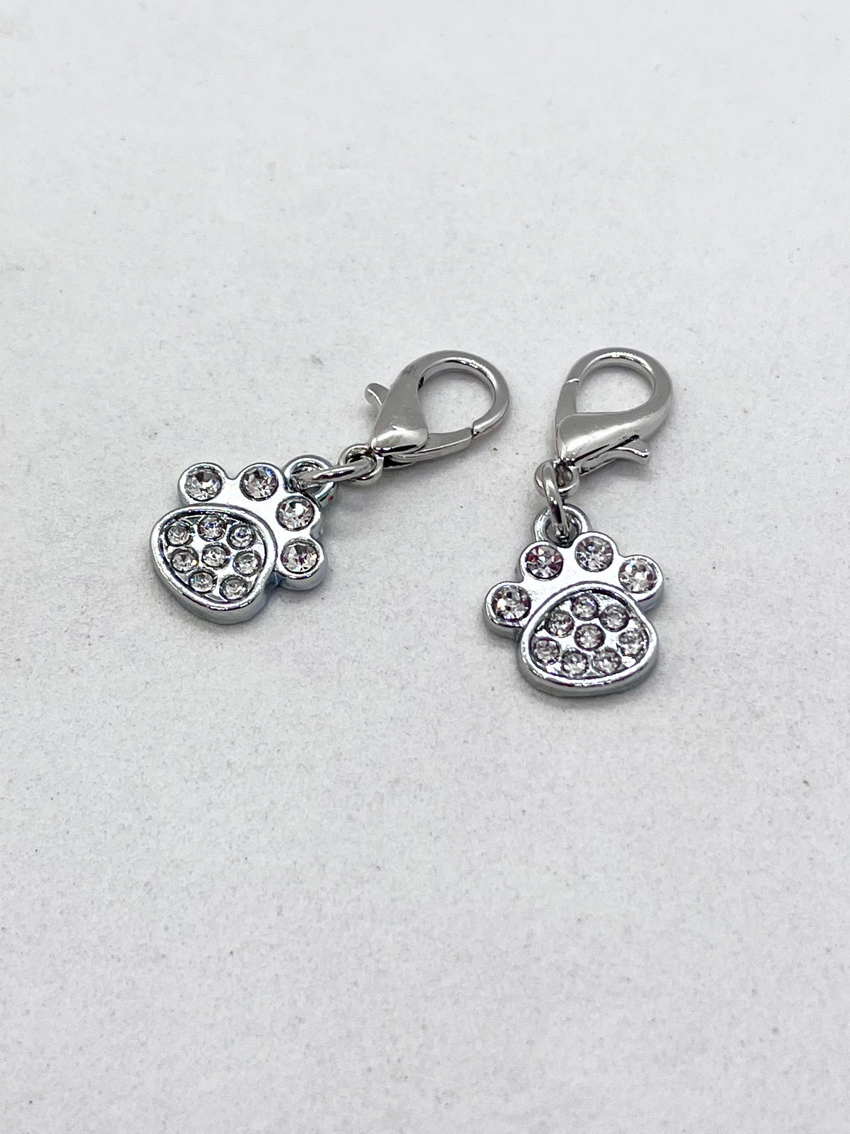 PAWS Rhinestone Paw Collar Keychain Charm