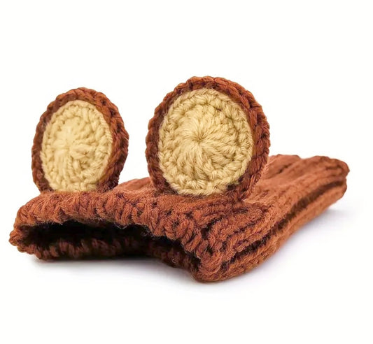 Big teddy bear headwear woolly winter hat for dogs