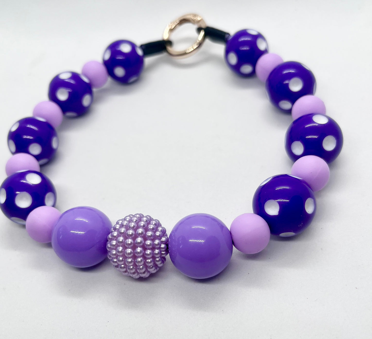 SALE 14 inches/35cm Sweet Dotty’ purple beaded dog collar necklace NOW £10.50