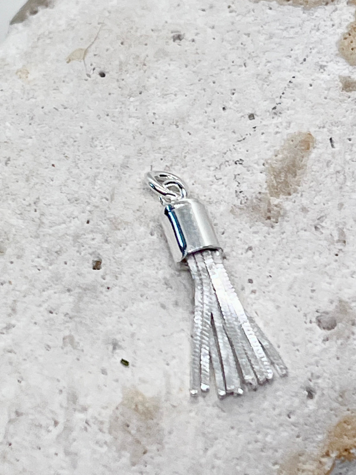 925 Sterling Silver 'Box Tassel' Box Chain Tassel Charm Jump-ring or Lobster Clasp