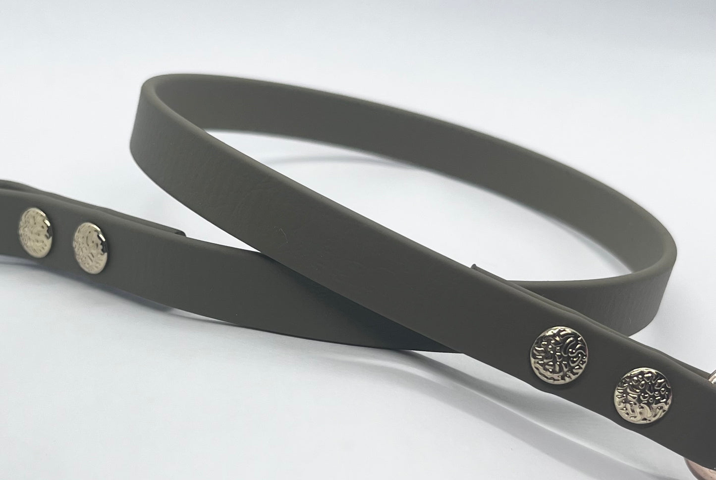 ‘Say Less’ plain BioThane® collar textured stud rivets