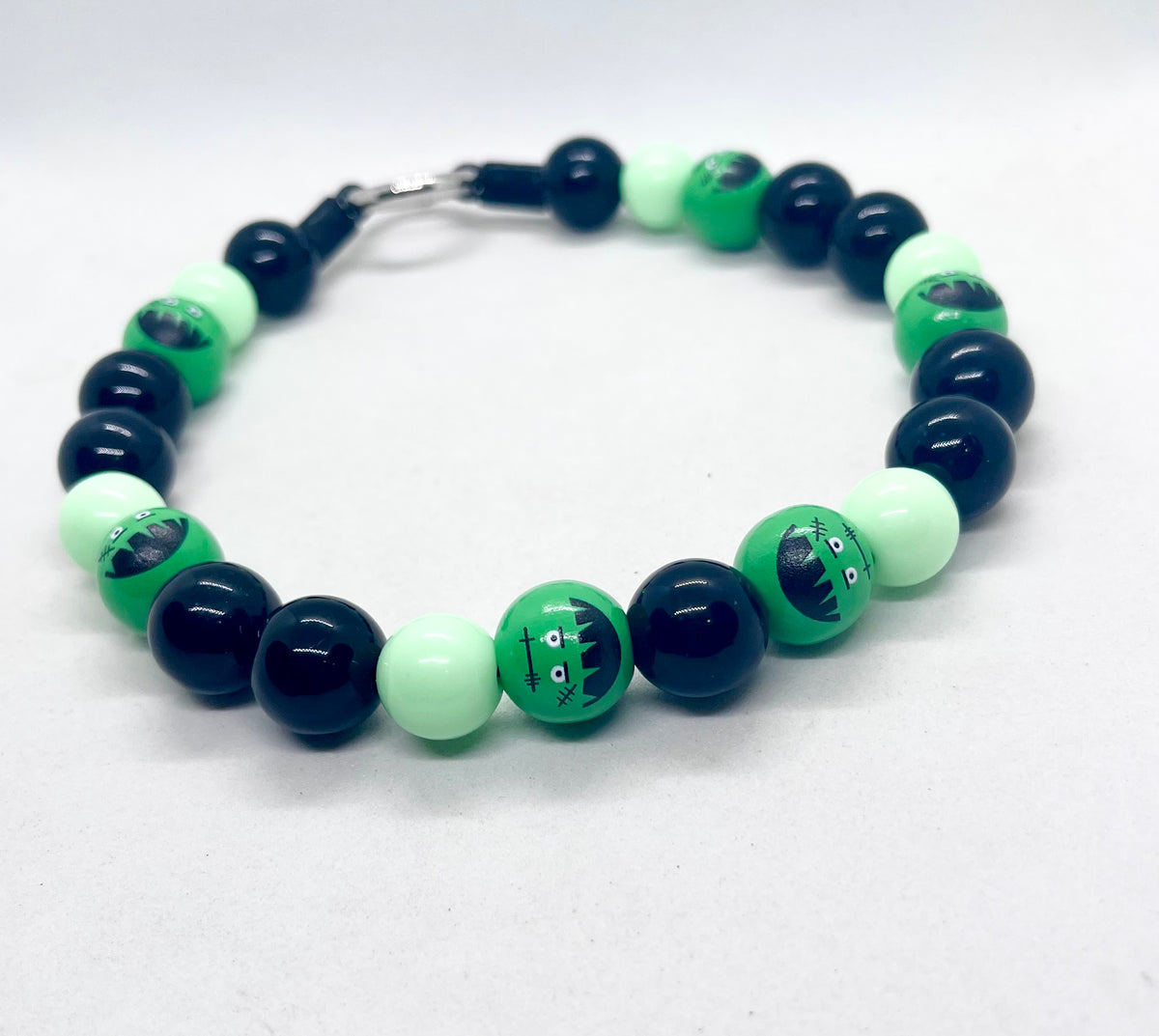 Halloween Collection  'Monster Mash' Green Frankenstein Beaded Dog Collar