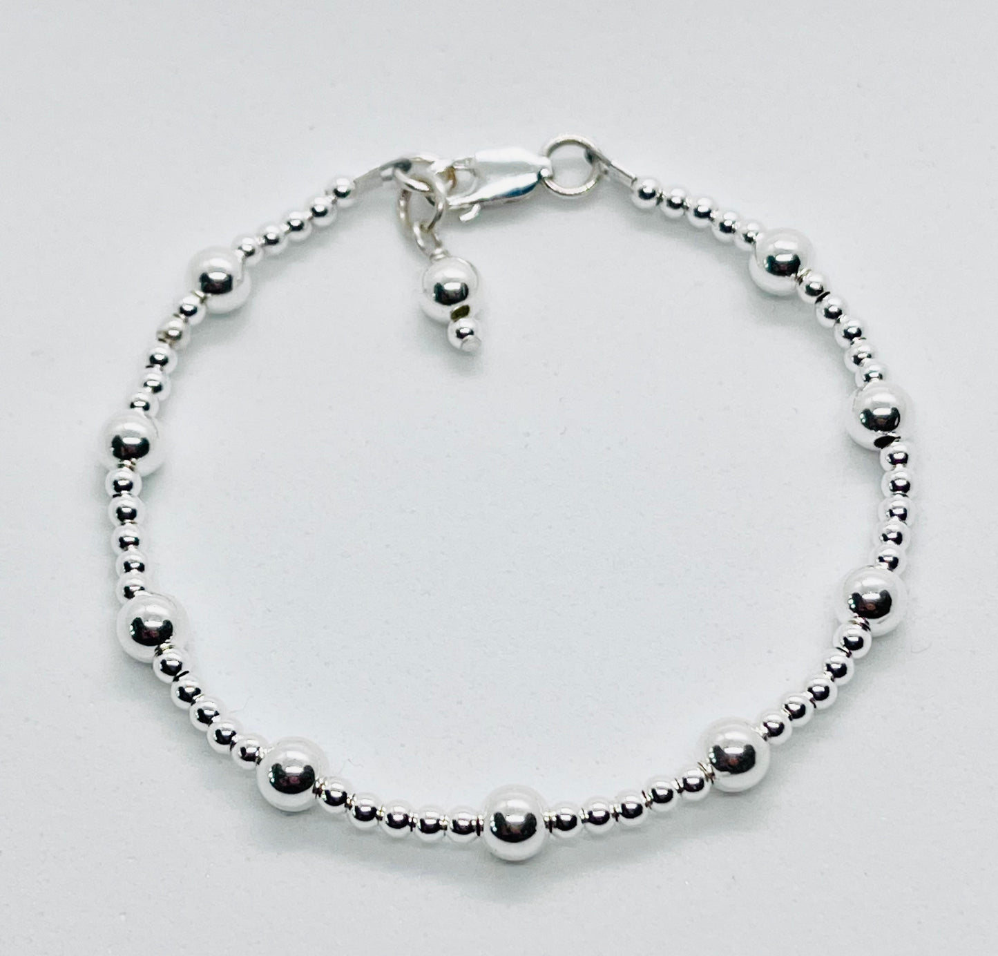 925 sterling silver 'Alternate Ball' bead charm bracelet