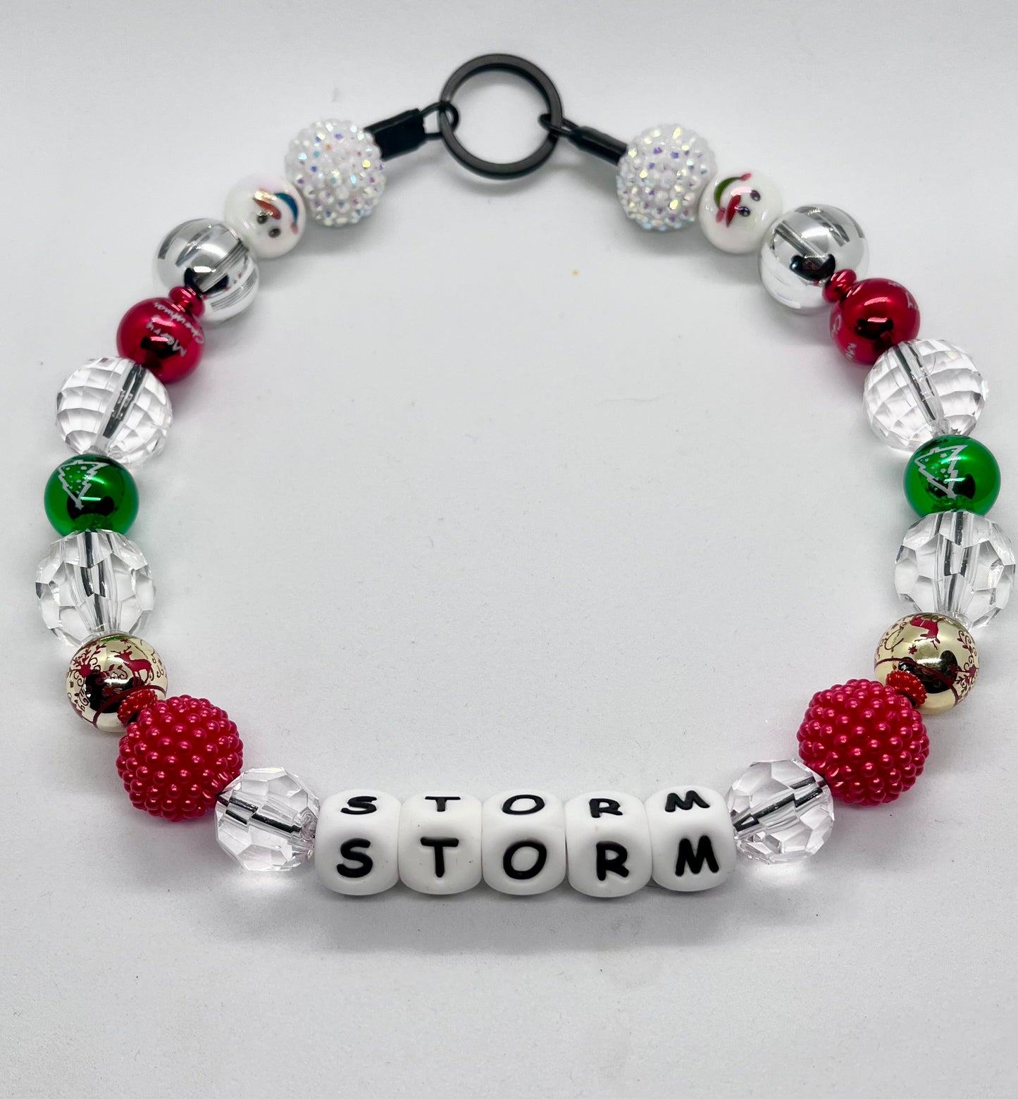 ‘Winter Crystal ’  Christmas sparkle & foil bauble personalised beaded dog collar necklace