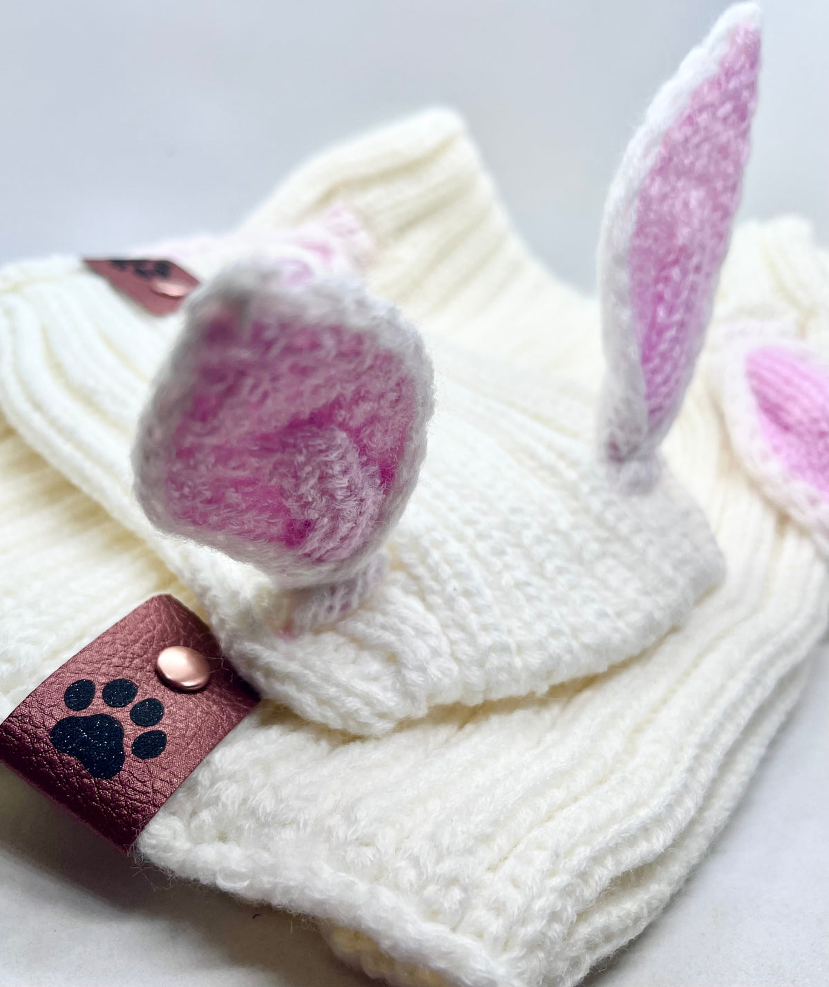 Bunny Ears 'Bunny Game-Changer' Woolly Neck-Warmer Winter Hat for Dogs