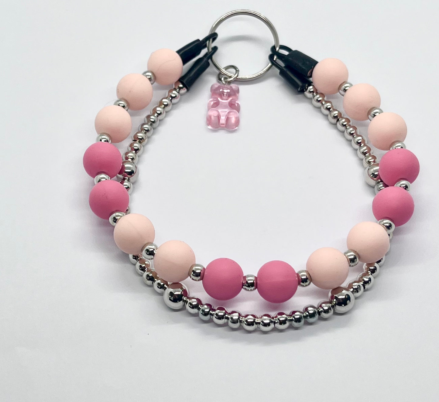 Extra Always Pink Beaded Dog Collar - Mix & Match Silver Ball Chain Set