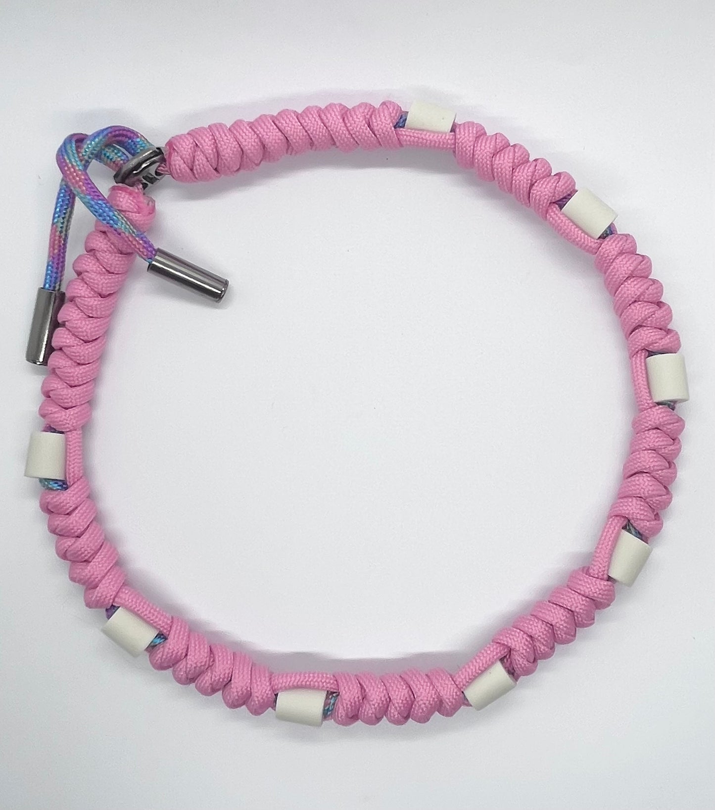 Simply Pink Paracord EM ceramic pet collar fleas & tick prevention