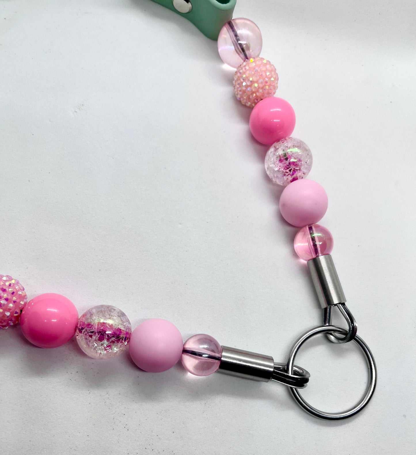 'Luxe Chic' Pink Beaded & BioThane® Diamante Dog Collar