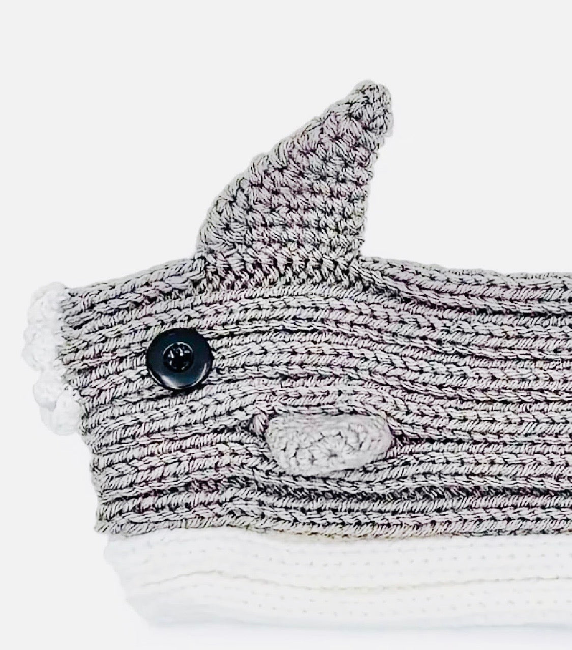 Grey 'Shark Game-Changer' Hat Headwear Woolly Neck-warmer Winter Hat for Dogs