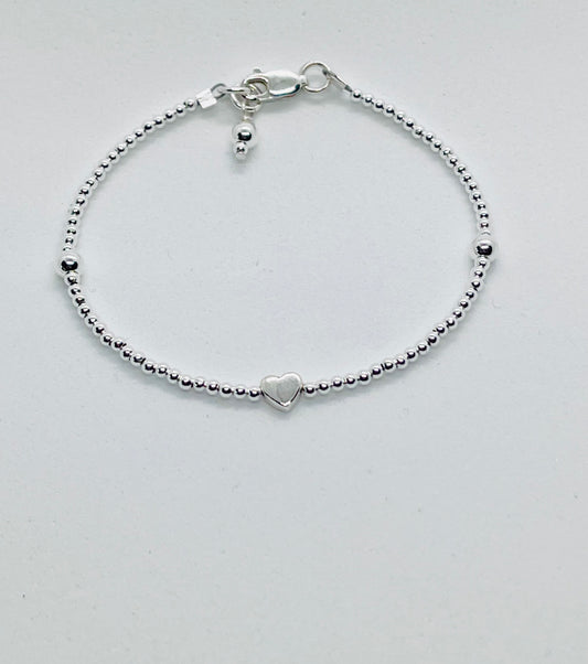 925 sterling silver 'Heartbeats' bead charm bracelet