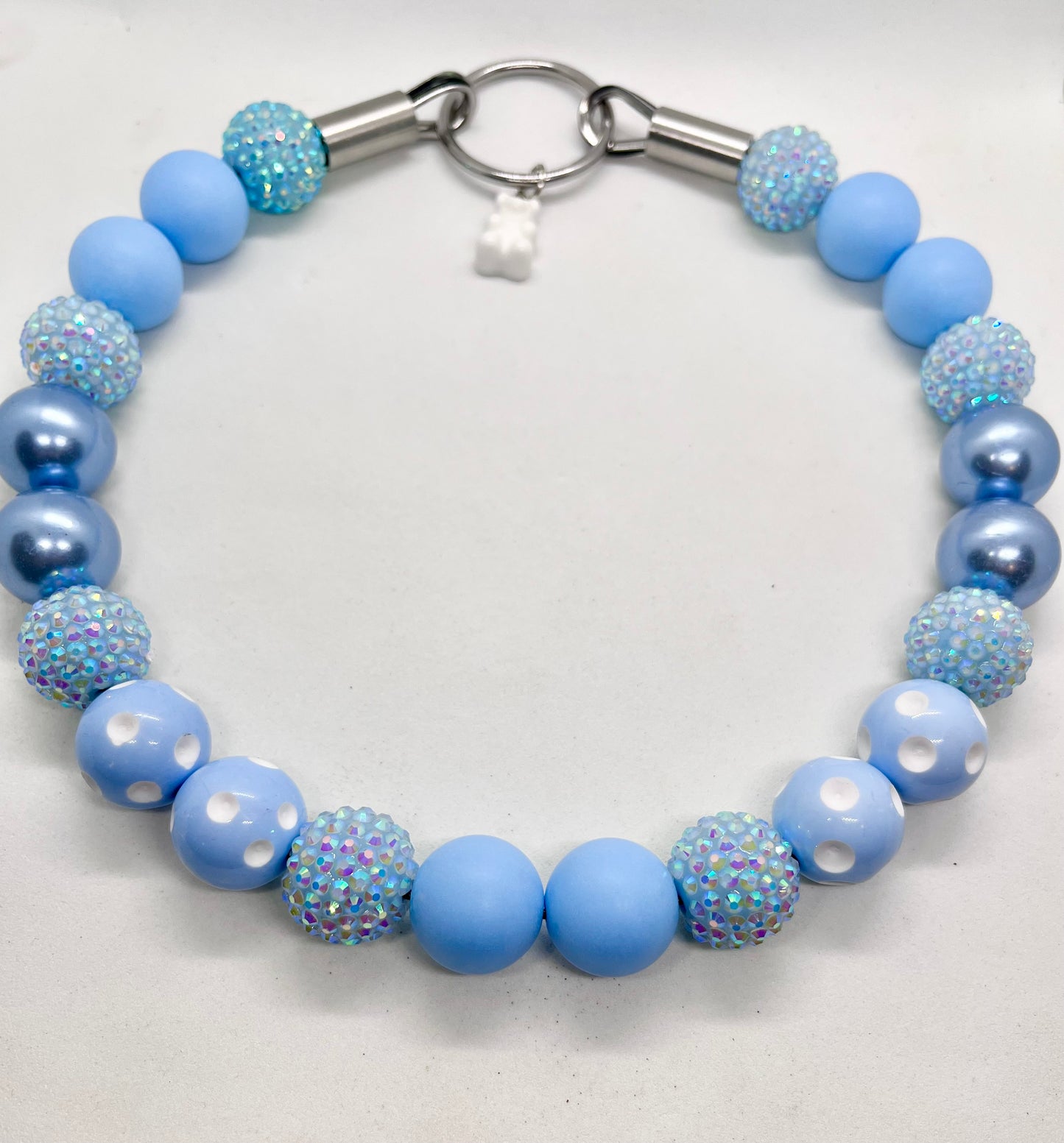 JOOLS LONDON Luxe Edit Blue Beaded Dog Collar - Glamorous Pet Jewellery