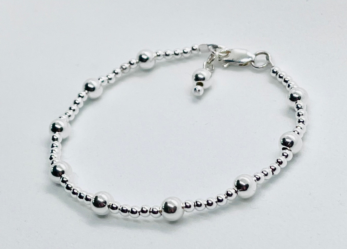 925 sterling silver 'Alternate Ball' bead charm bracelet