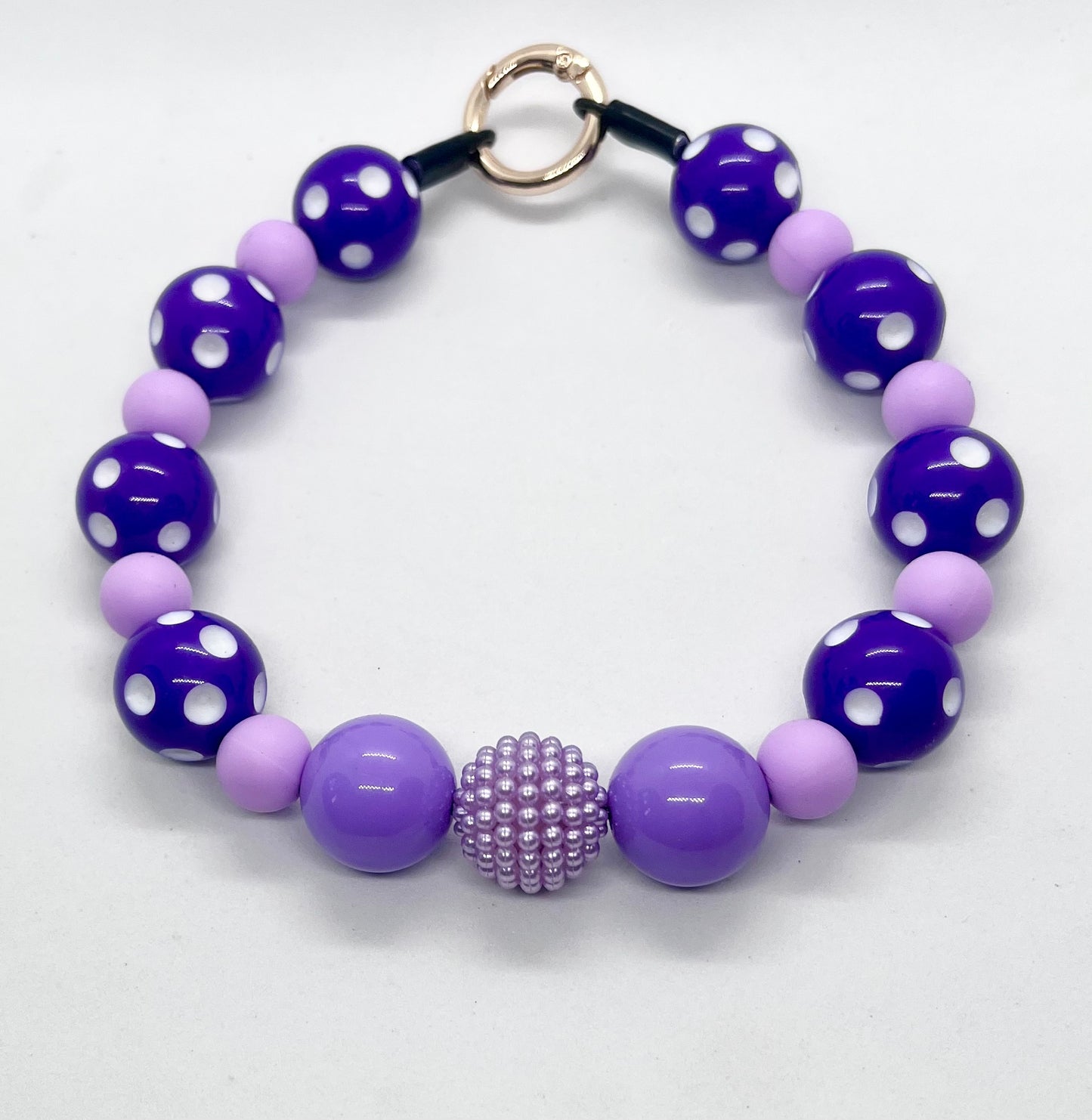 SALE 14 inches/35cm Sweet Dotty’ purple beaded dog collar necklace NOW £10.50
