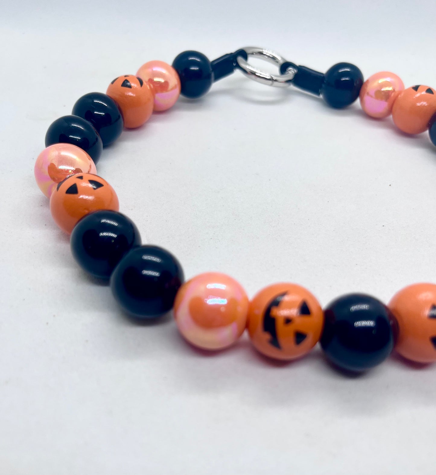 Halloween 'Pumpkin Pawty ' Pumpkin Orange Beaded Dog Collar