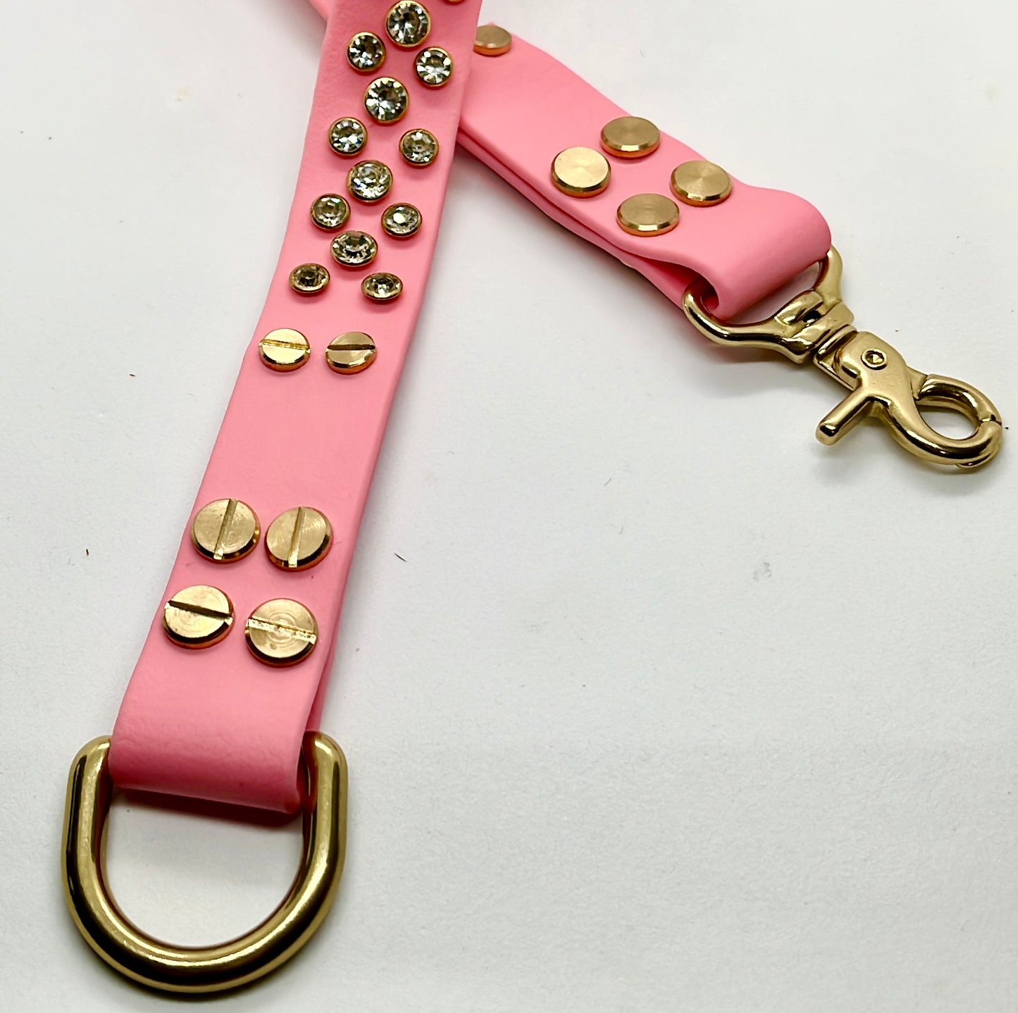 'Too Sparkly' rhinestone crystal BioThane® sparkly dog  collar with solid brass hardware