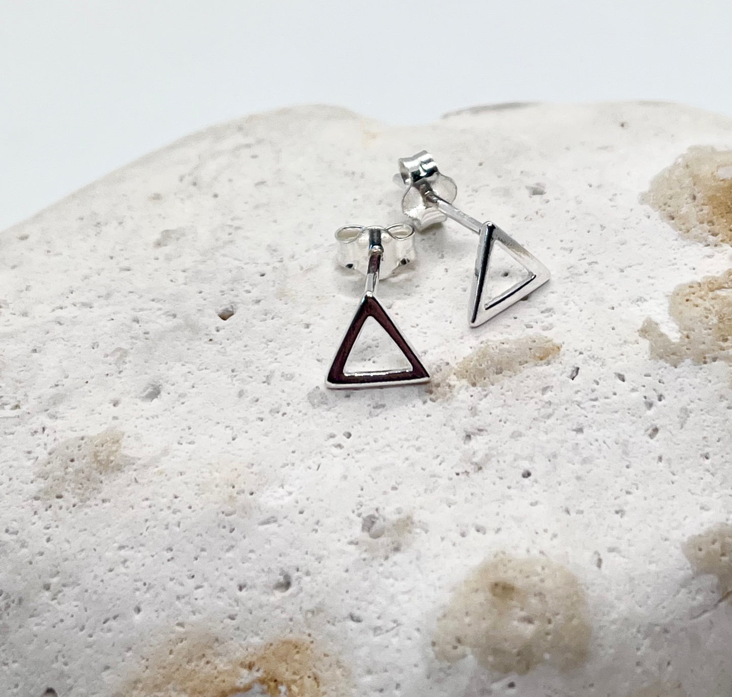 925 sterling silver ‘Open Triangle’ stud earrings