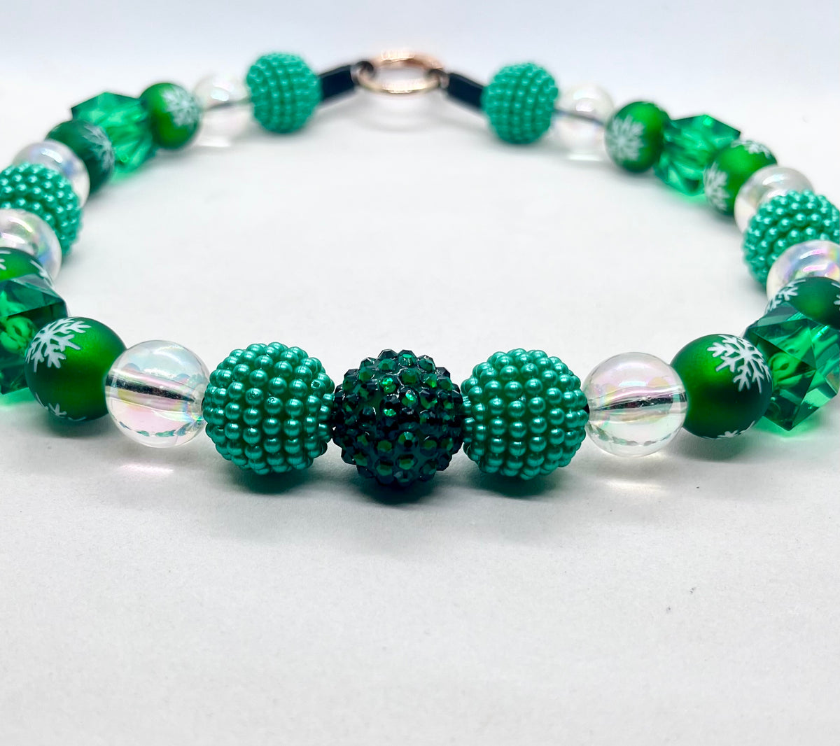 ‘Jolly Rebel’ Christmas Beaded Dog Collar