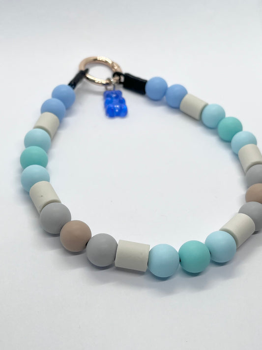 Ocean vibes EM tick collar natural ceramic matte beaded dog collar necklace