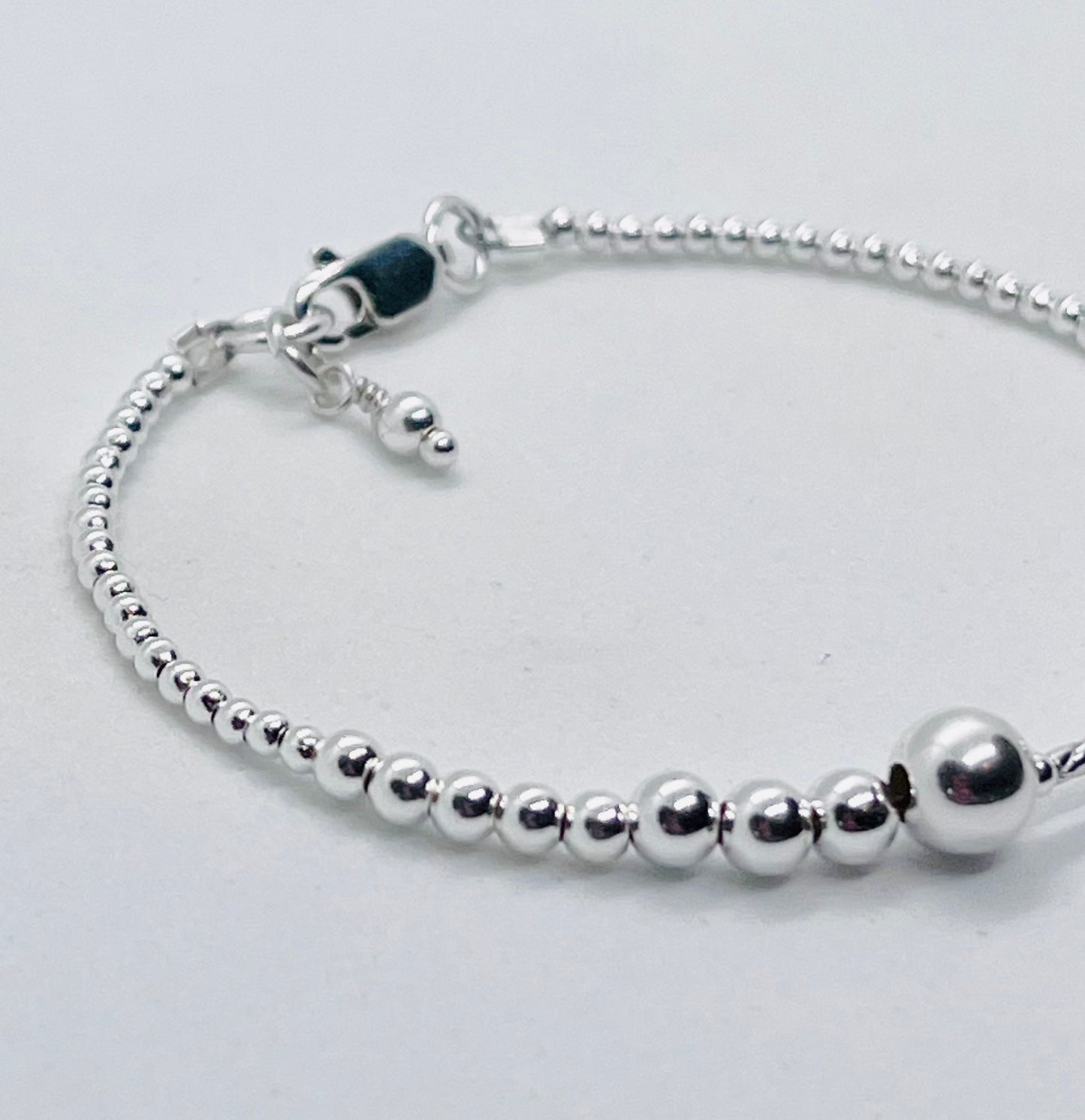 925 sterling silver 'Twist Ball' bead charm bracelet