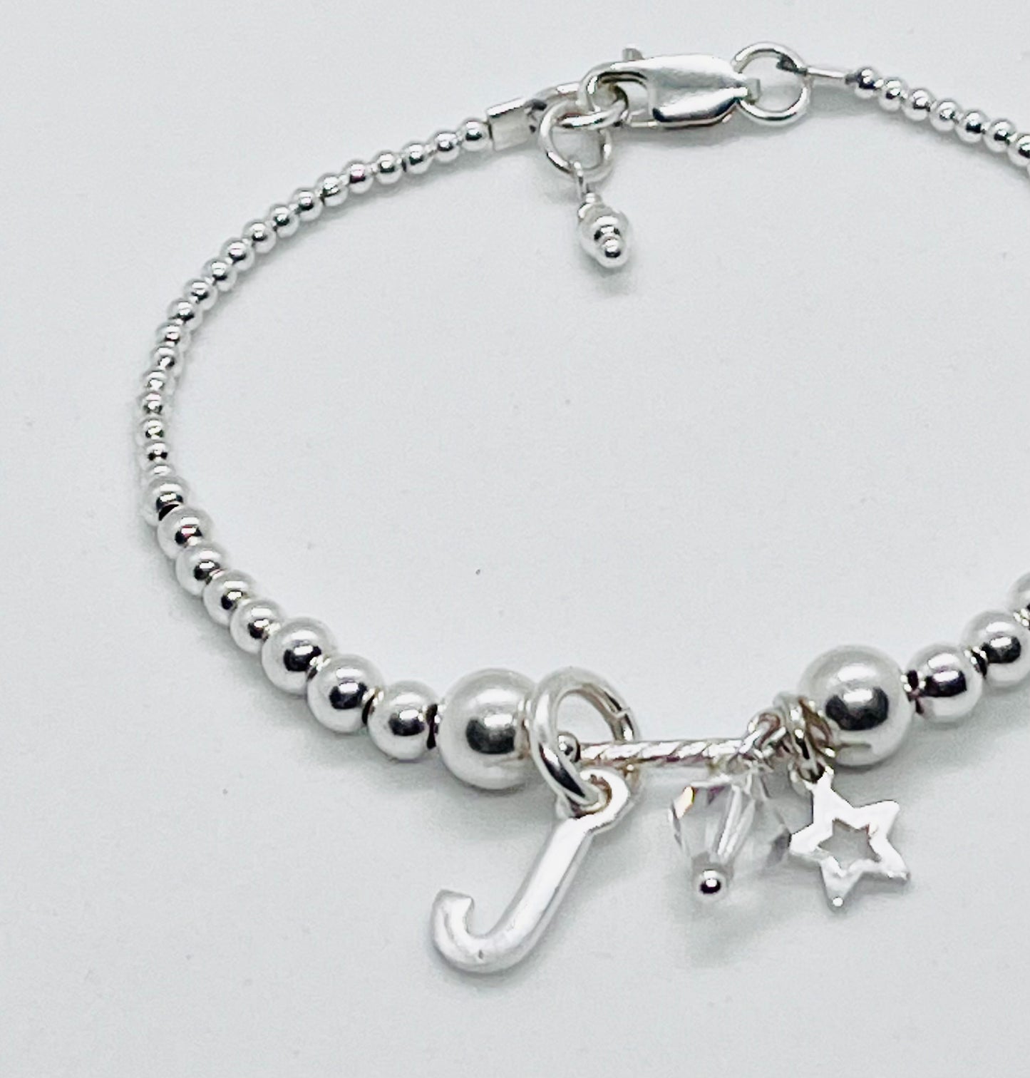 925 sterling silver 'Twist Ball' bead charm bracelet