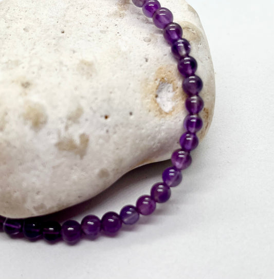 ‘Just Amethyst’ unisex genuine Amethyst & 925 sterling silver bracelet