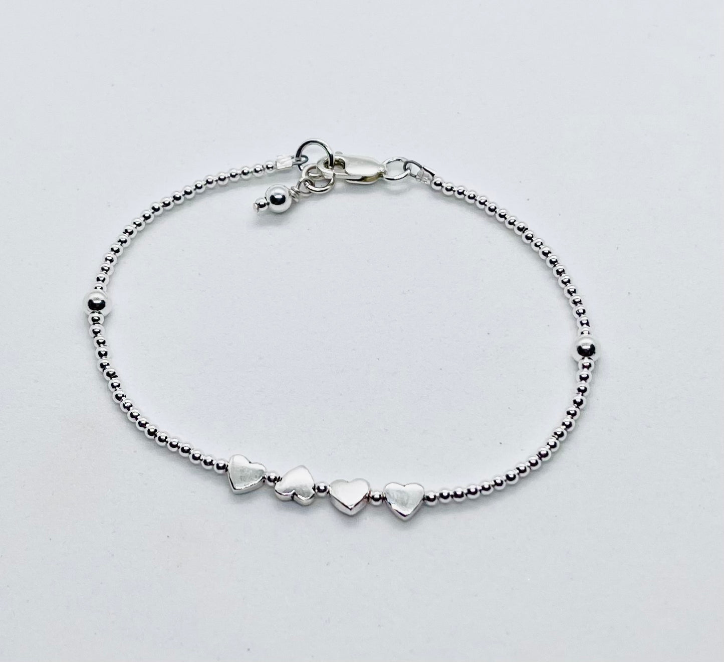 925 sterling silver 'Heartbeats' bead charm bracelet