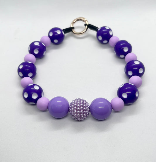 SALE 14 inches/35cm Sweet Dotty’ purple beaded dog collar necklace NOW £10.50