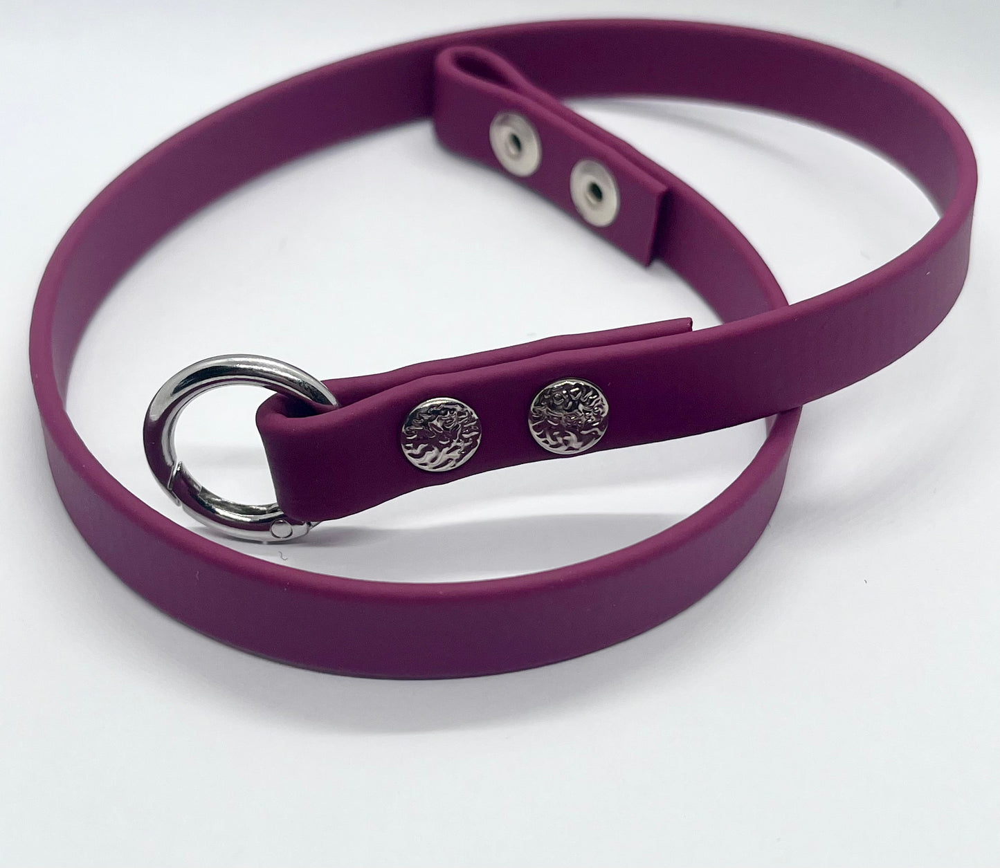 ‘Say Less’ plain BioThane® collar textured stud rivets