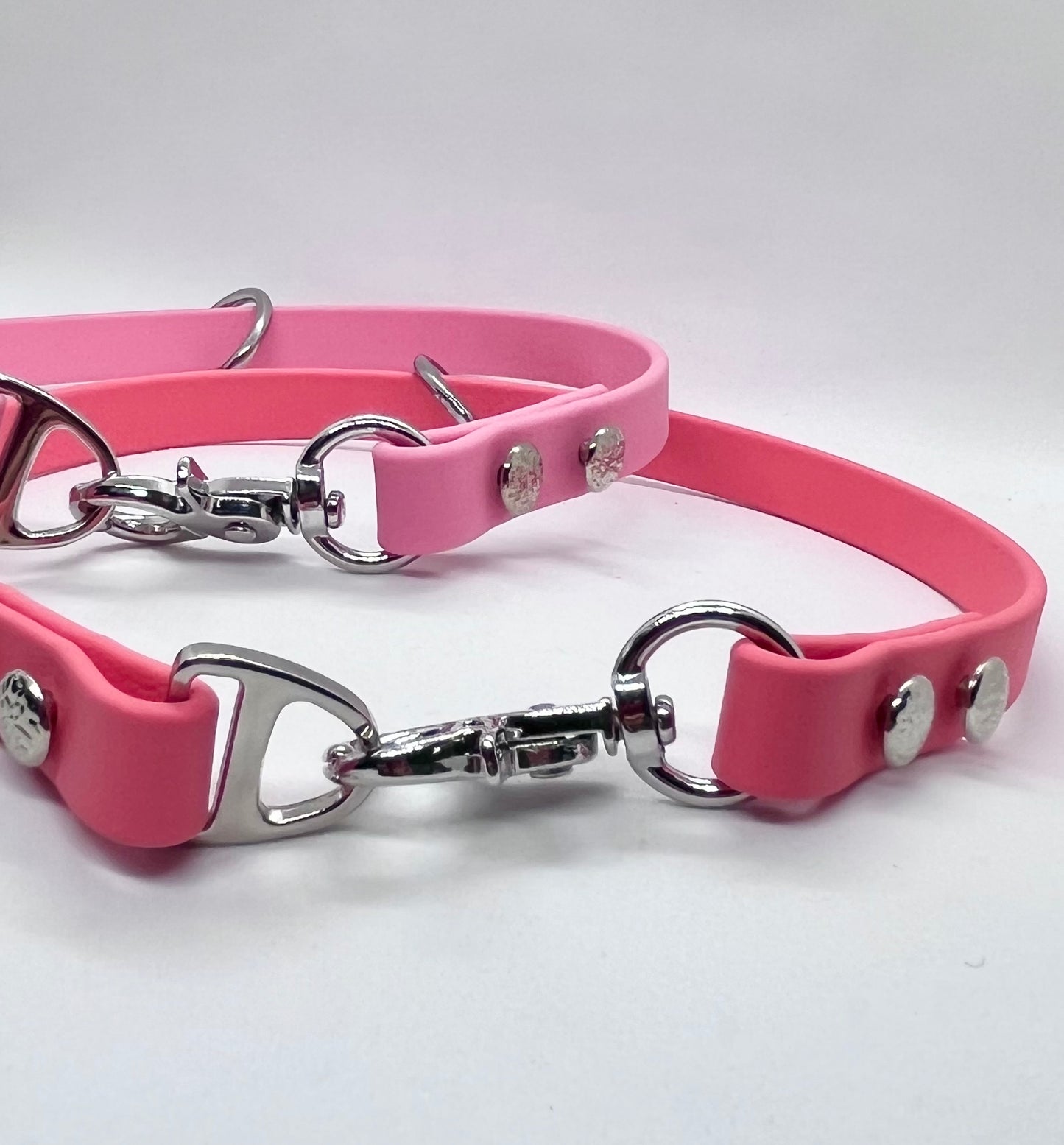 ‘Just Saying’ plain BioThane® 13mm clip collar, textured steel studs stainless steel hardware