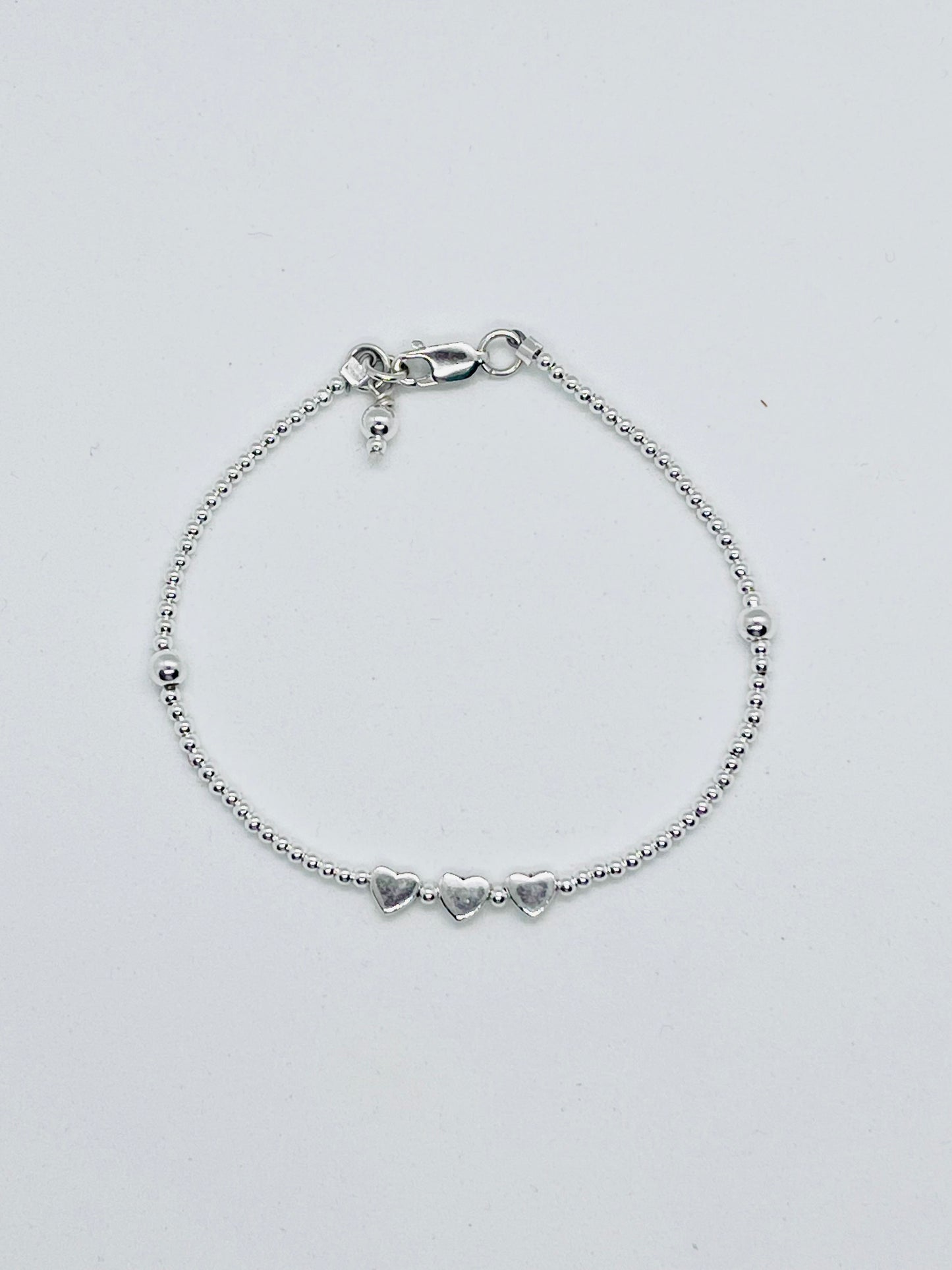 925 sterling silver 'Heartbeats' bead charm bracelet