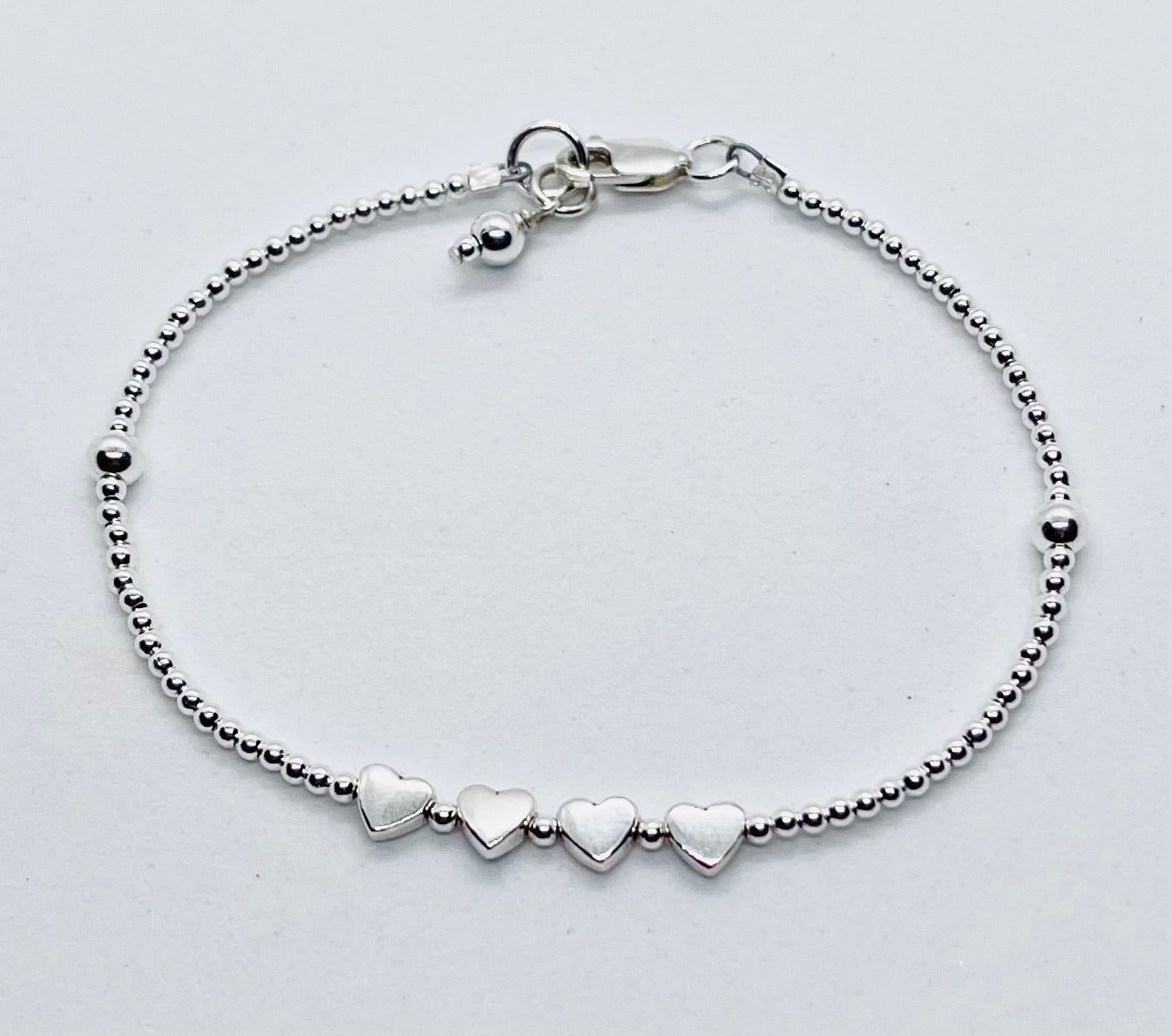 925 sterling silver 'Heartbeats' bead charm bracelet