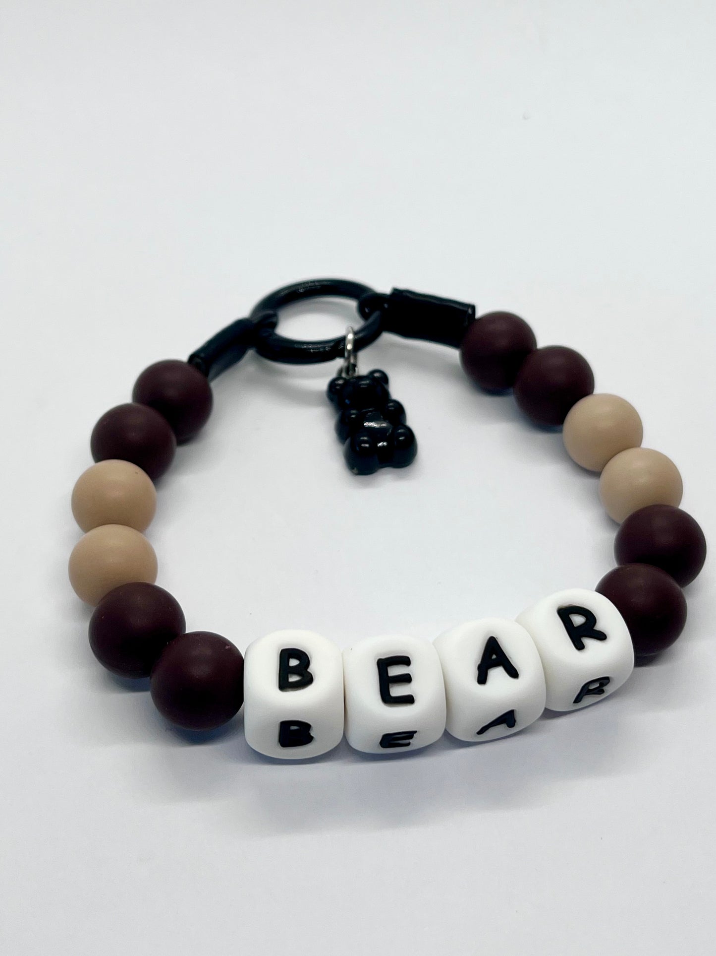 'Teddy Bear' Silicone Beaded Personalised Dog Collar Bead Pet Necklace