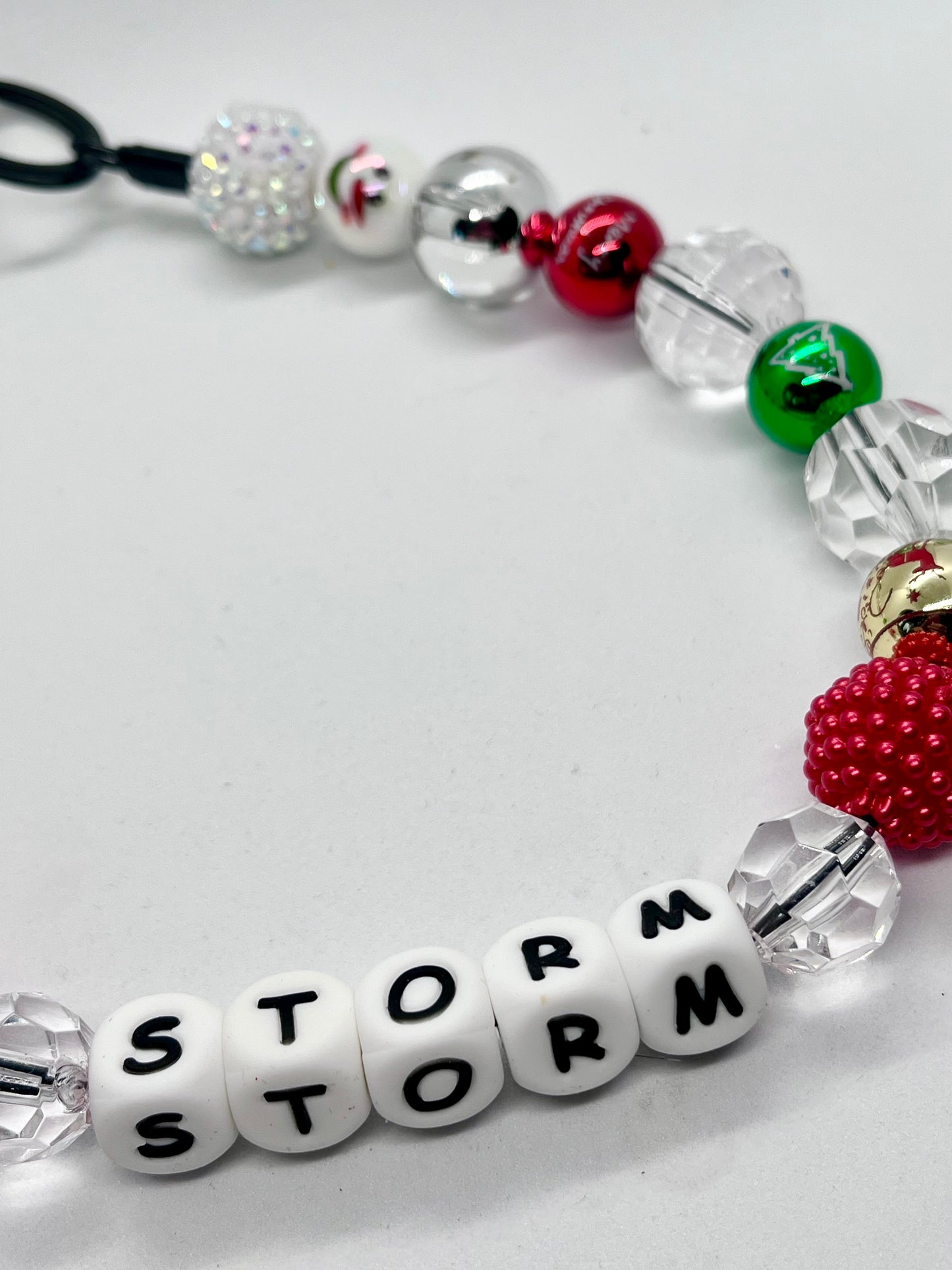 ‘Winter Crystal ’  Christmas sparkle & foil bauble personalised beaded dog collar necklace