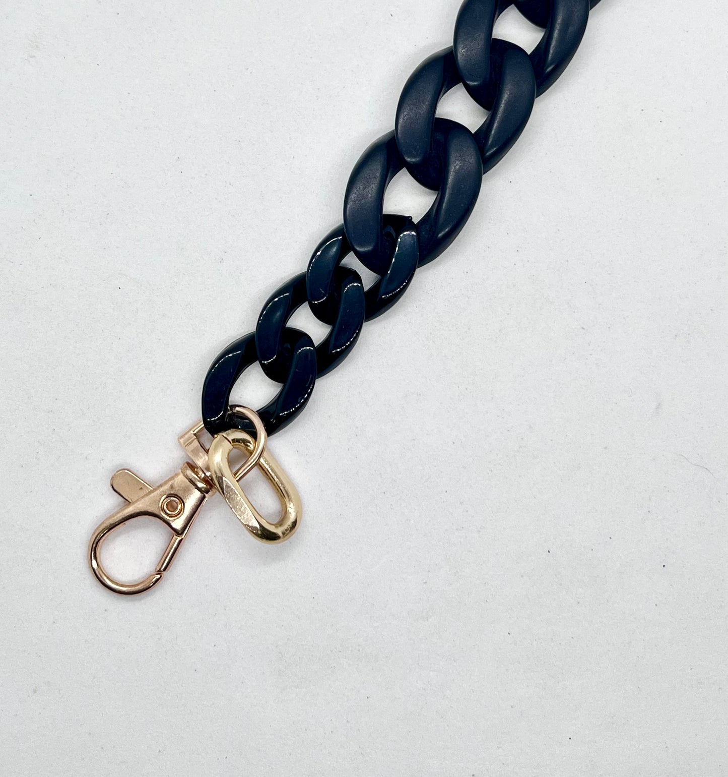Duo Chain' Matte & Gloss Black dog collar flat lay | JOOLS LONDON