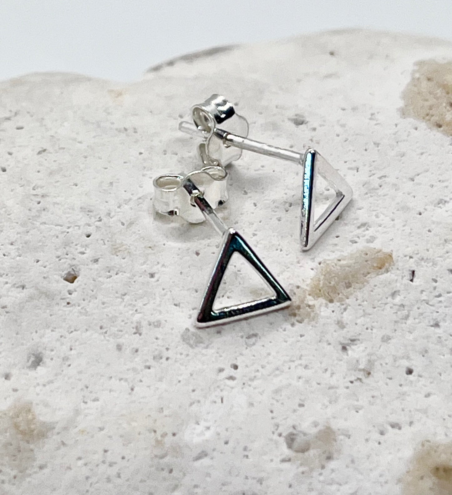 925 sterling silver ‘Open Triangle’ stud earrings