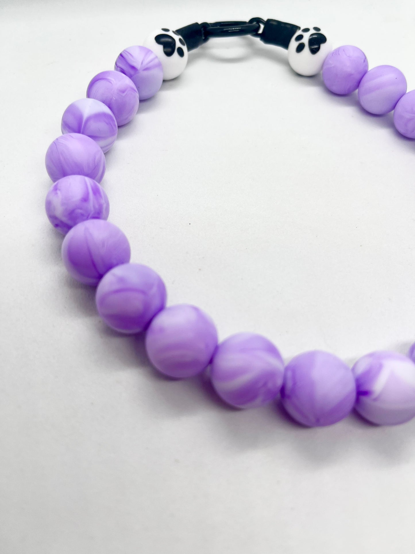 SALE 15 inches/38cm Purple PAWS’ purple beaded PAWS bead dog collar necklace NOW £9.50