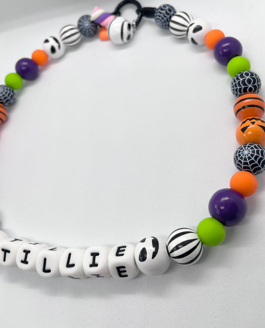 HALLOWEEN 'Spooky Slay' Beaded Dog Collar