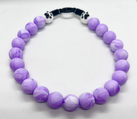 SALE 15 inches/38cm Purple PAWS’ purple beaded PAWS bead dog collar necklace NOW £9.50