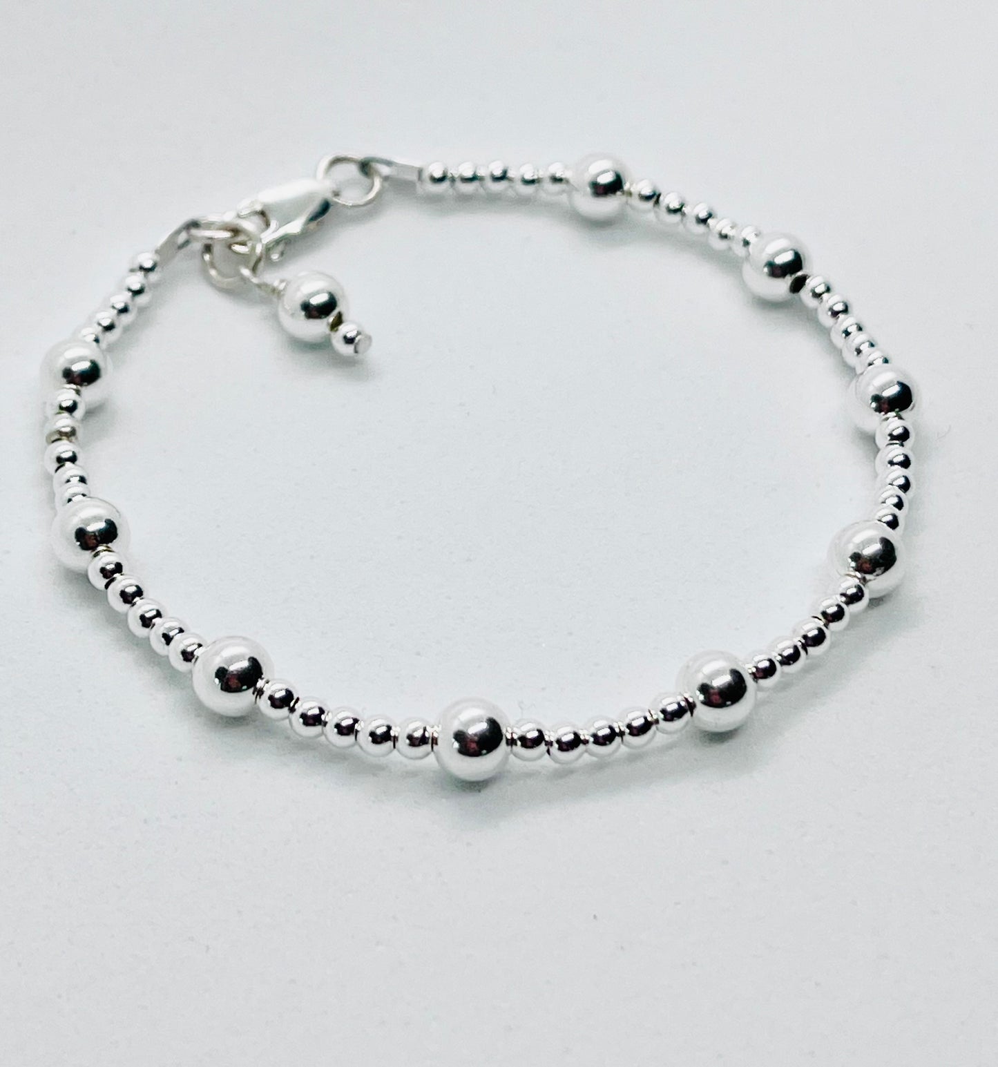 925 sterling silver 'Alternate Ball' bead charm bracelet