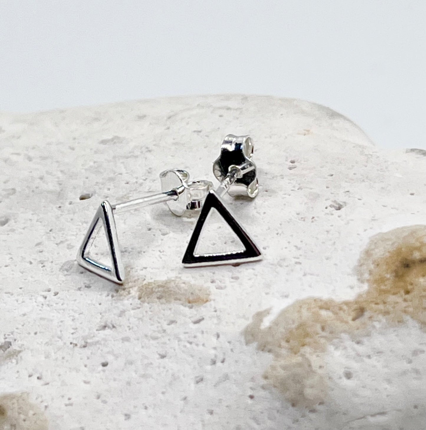 925 sterling silver ‘Open Triangle’ stud earrings