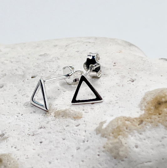 925 sterling silver ‘Open Triangle’ stud earrings