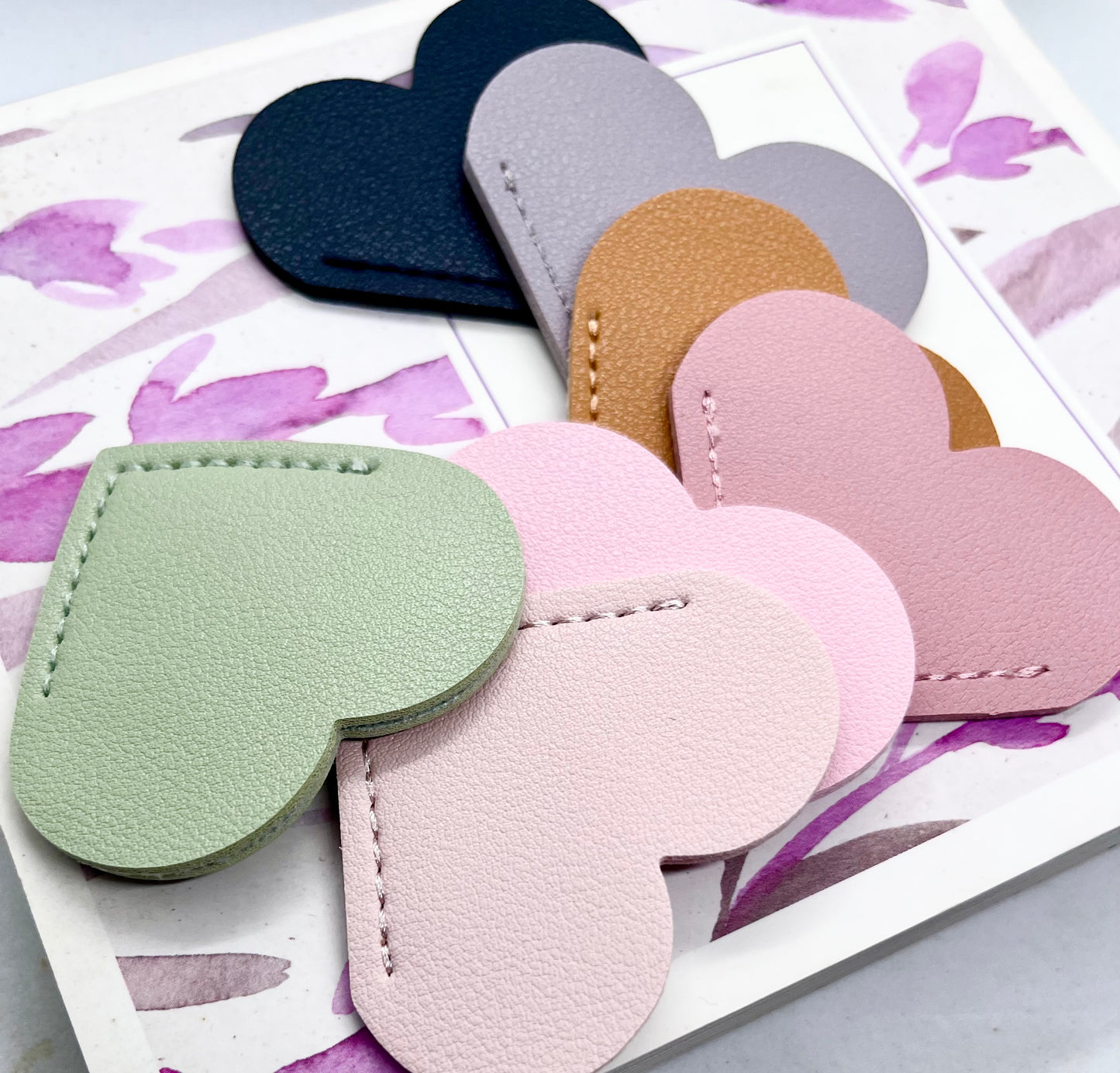Personalised Vegan Leather Heart Bookmark Rose Gold Foil