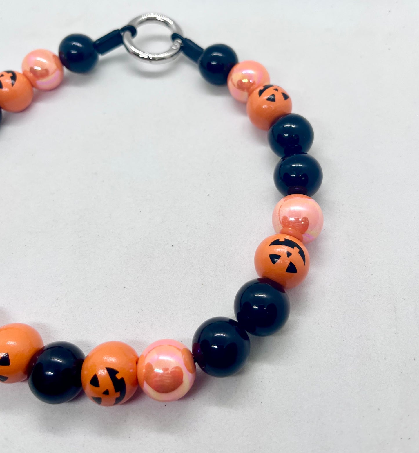 Halloween 'Pumpkin Pawty ' Pumpkin Orange Beaded Dog Collar